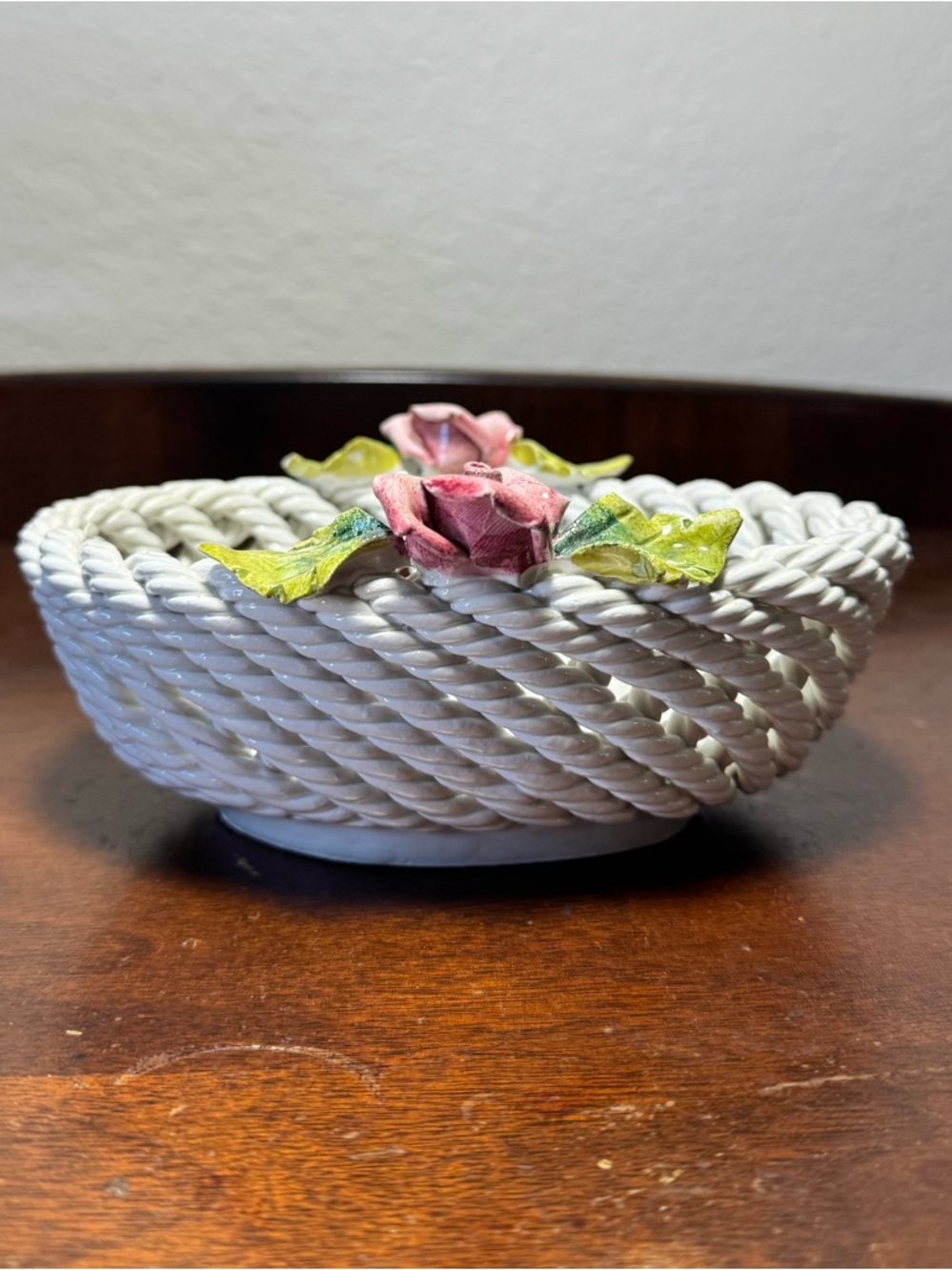 Vintage Ceramic Open Weave Basket | Made in Italy - Picture 4 of 10